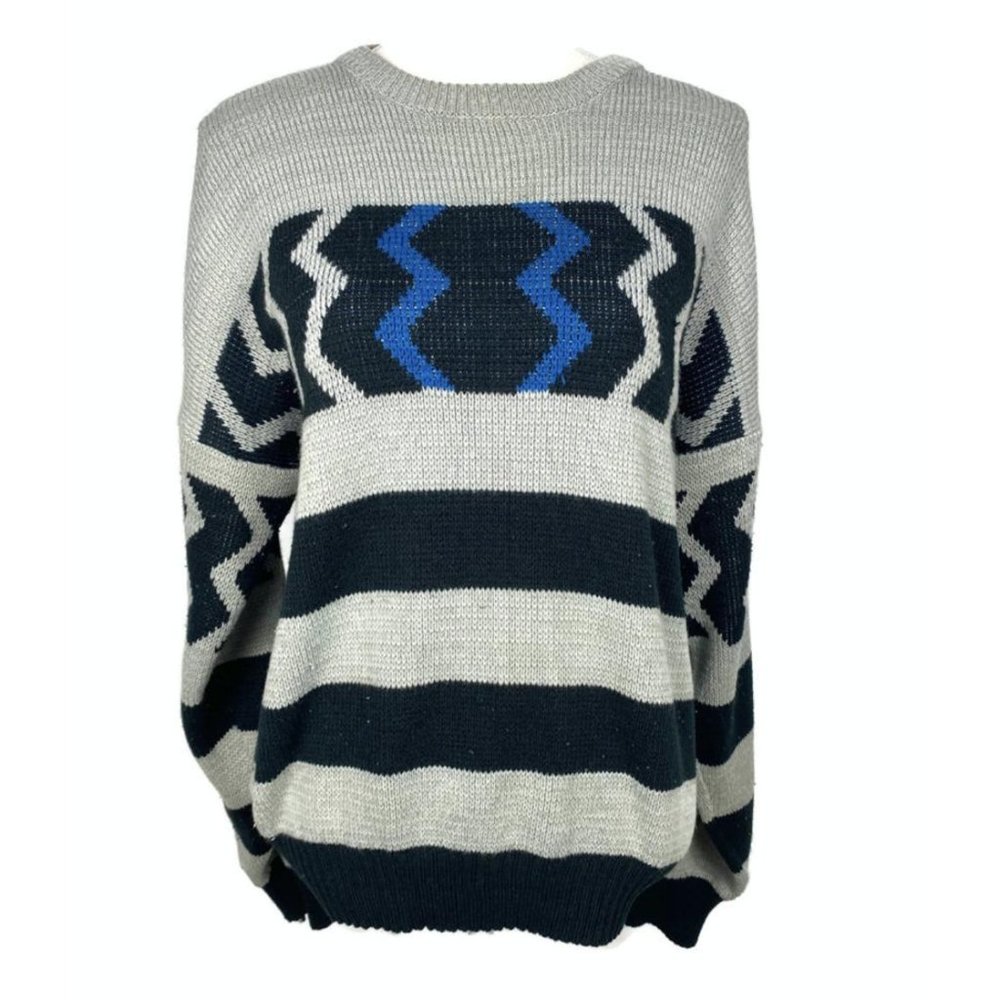 60's Vintage Pullover Knit Aztec Print Sweater